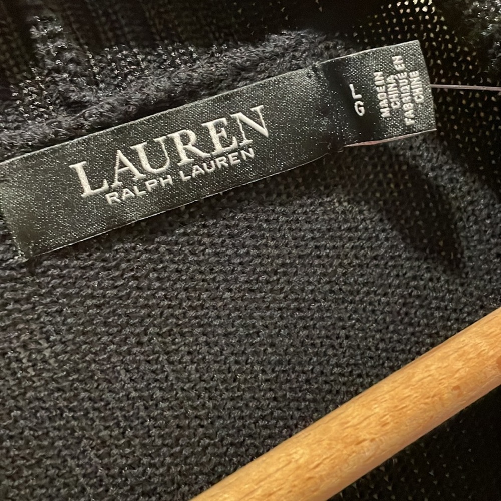 LAUREN Ralph Lauren Black Label open front cardigan Size Large, NWT - Picture 5 of 14
